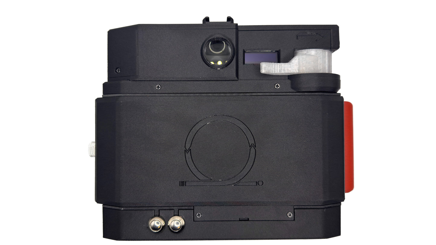 IDENTIDEM.design MRF2 (Black and Brick Red | Bring Your Own Lens) - A LiDAR-powered multi-format rangefinder for Mamiya Press lenses