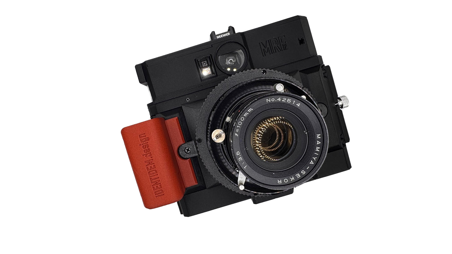 IDENTIDEM.design MRF2 (Black and Brick Red | Bring Your Own Lens) - A LiDAR-powered multi-format rangefinder for Mamiya Press lenses