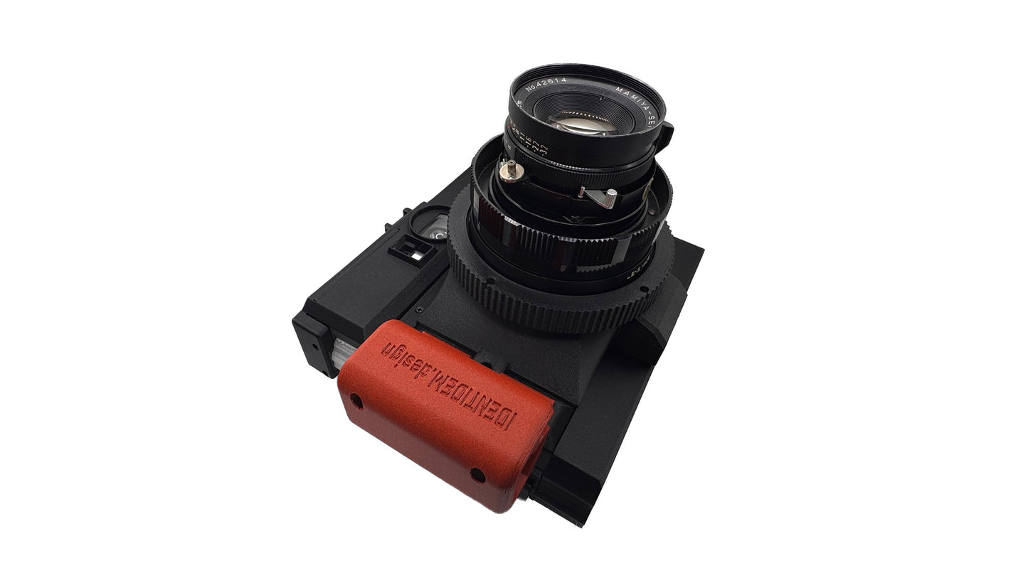 IDENTIDEM.design MRF2 (Black and Brick Red | Bring Your Own Lens) - A LiDAR-powered multi-format rangefinder for Mamiya Press lenses