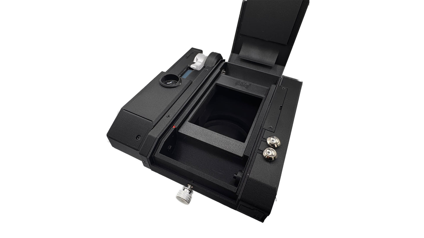 IDENTIDEM.design MRF2 (Black and Brick Red | Bring Your Own Lens) - A LiDAR-powered multi-format rangefinder for Mamiya Press lenses