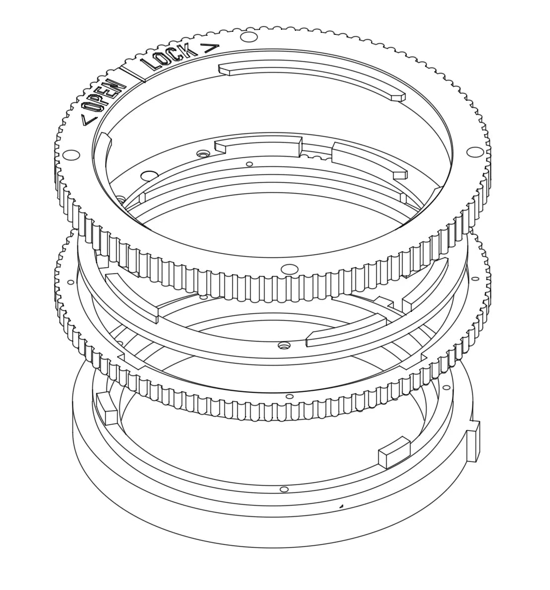 Mamiya Press Bayonet with Lockring: STEP File